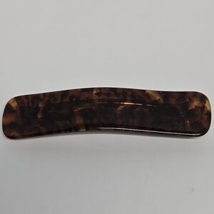 Vintage Faux Tortoise Rounded Rectangular Hair Clip 4 1/4" X 1"